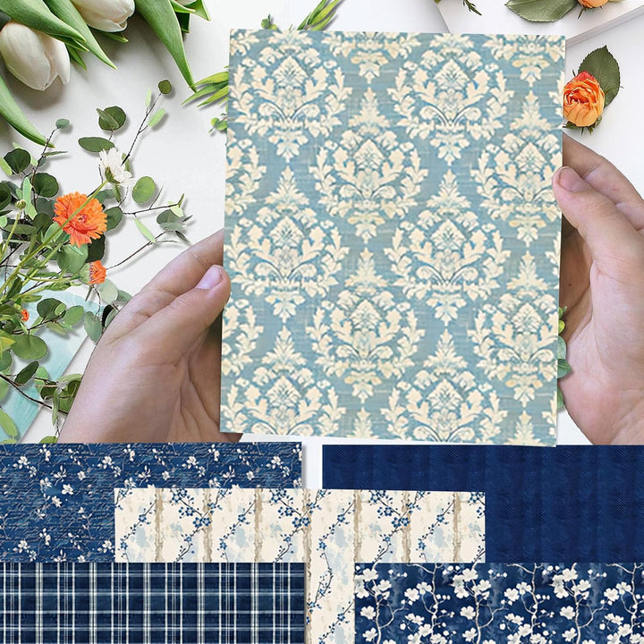 24 Blätter Scrapbooking Papier, 30,5 x 30,5 cm, Doppelseitiges Blumenmuster Muster Papier, 24 Design