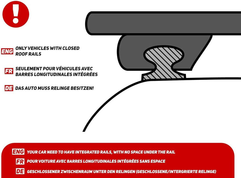 Dachträger für VW Passat B8 Variant ab 2015 geschlossene (integrierte) Dachreling