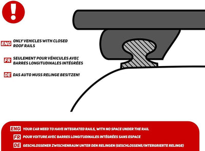 Dachträger für Audi A4 B9 Avant ab 2016 geschlossene (integrierte) Dachreling