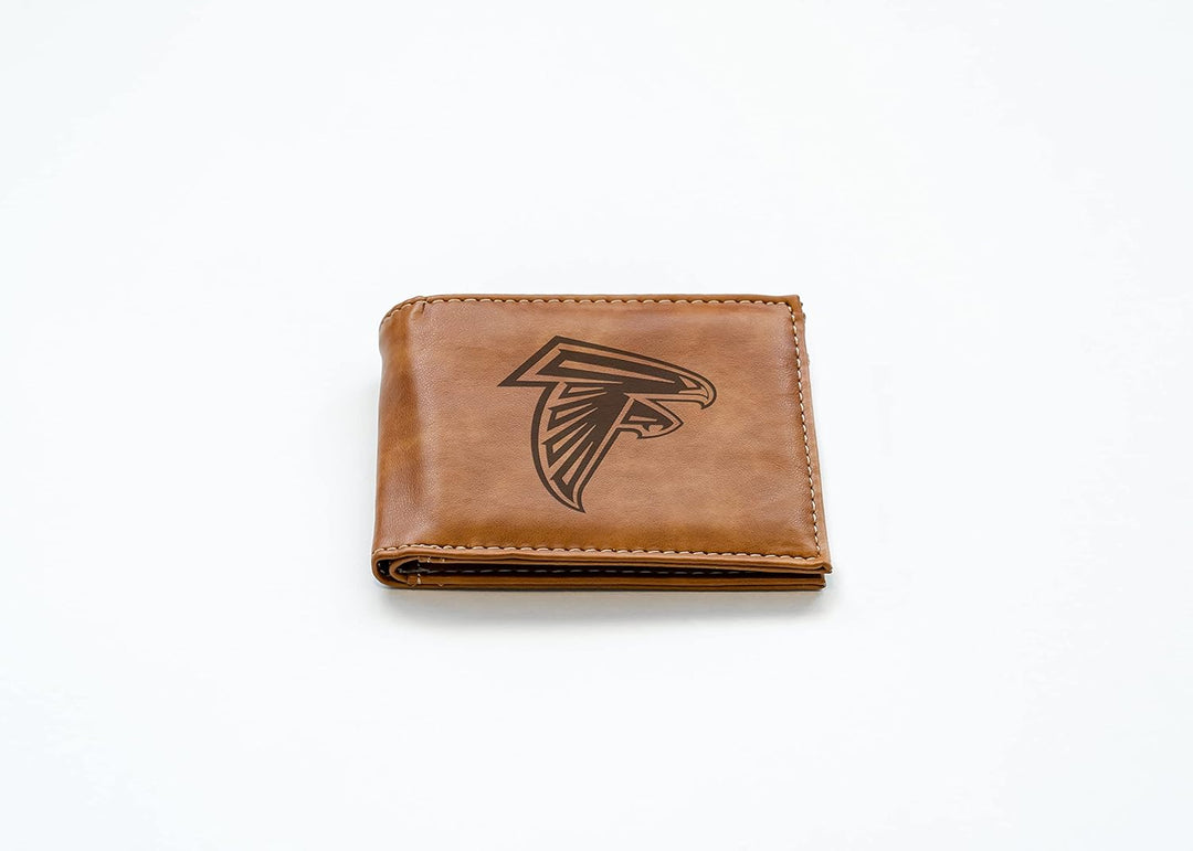 Rico Industries NFL Geldbörse mit Lasergravur, Braun Atlanta Falcons, Atlanta Falcons