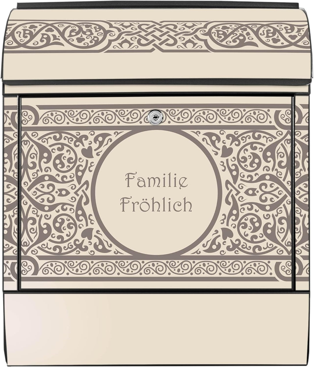 banjado Design Briefkasten personalisiert 38,5x46,5x13cm & 2 Schlüssel - Briefkasten Stahl Schwarz Z