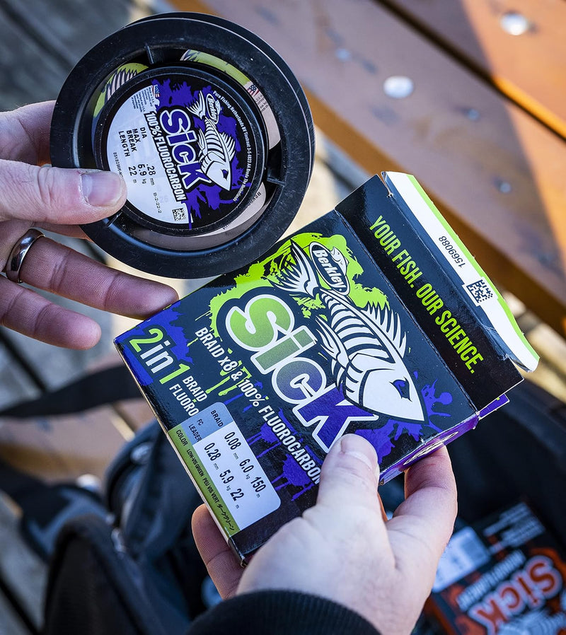 Berkley Sick Braid and Fluorocarbon Leader Pack – Kombination aus super glatter 8-fach geflochtener