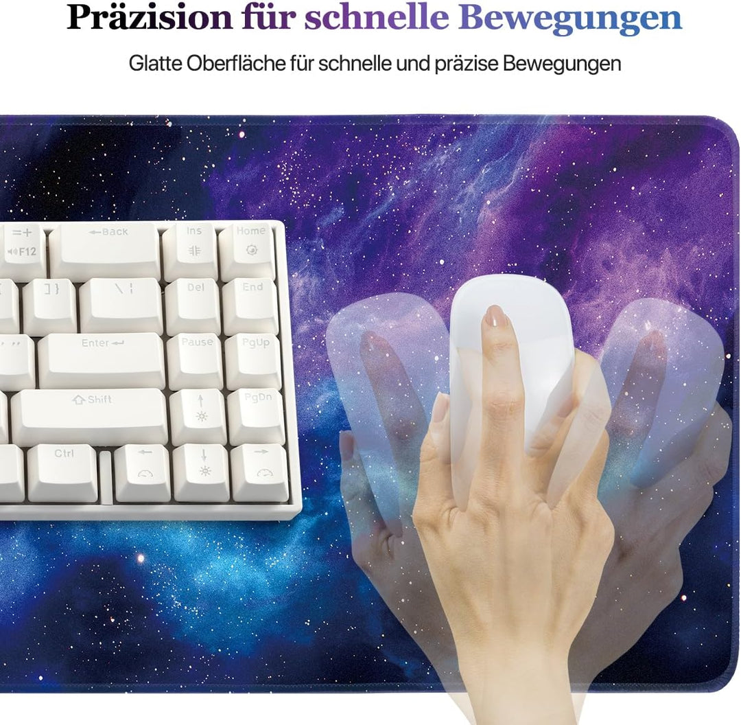 Zindoo XXL Gaming Mauspad 900 x 400 mm mit Galaxie Motiv, Galaxie Motiv