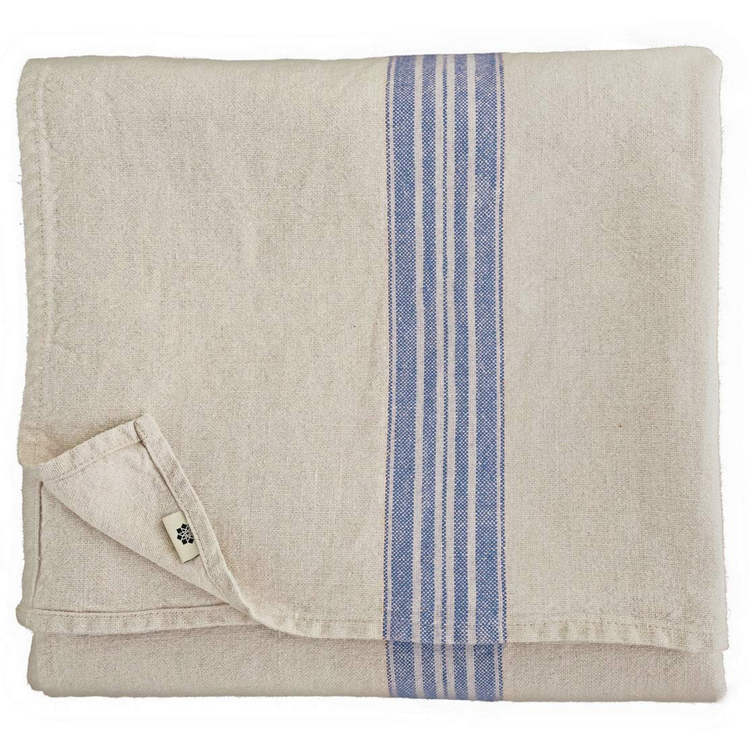 Linen & Cotton Luxus Vintage Shabby Chic Rustikal Tischdecke Provence - 100% Leinen, Beige Natur Bla