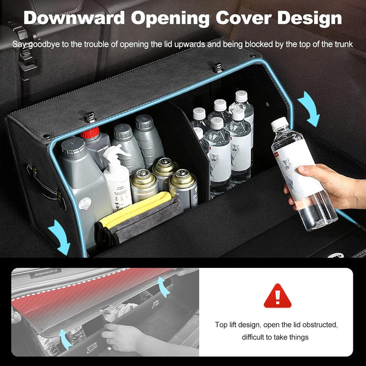 Ergocar Kofferraum Organizer, Faux Gewebtes Wildleder Autotasche Auto Kofferraum Box, Zusammenklappb