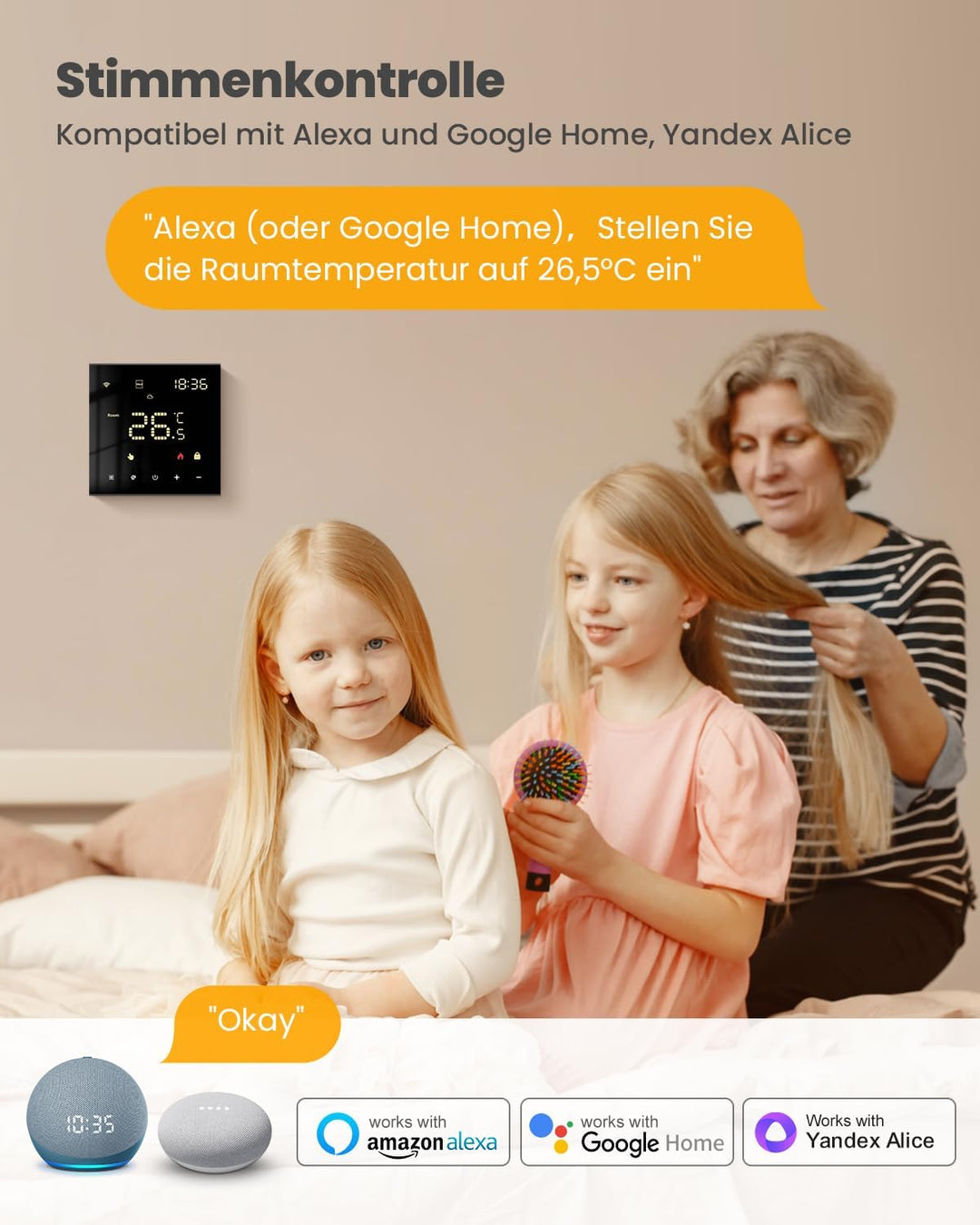 【2023 Neu】 MIUCDA Tuya Smart Thermostat für Wasser Fussbodenheizungen und Boiler, WiFi Heizungstherm