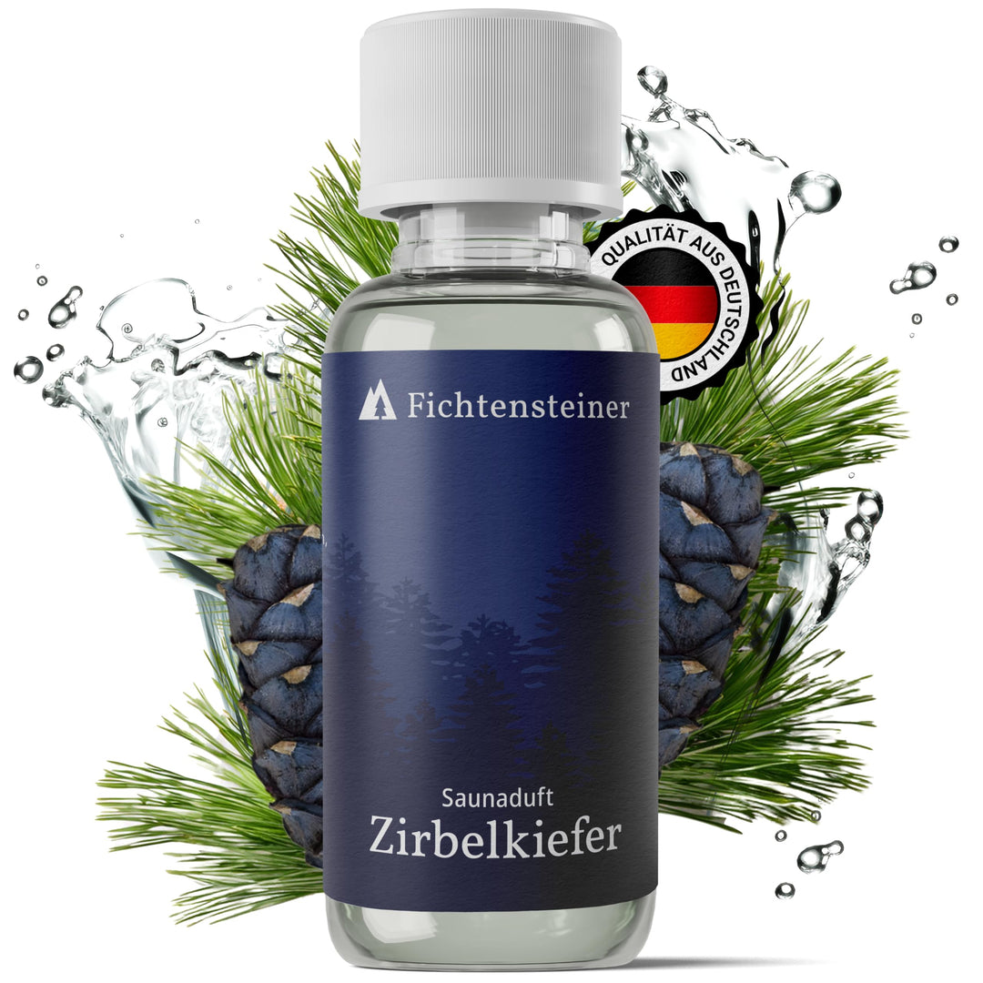 Fichtensteiner Saunaaufguss Zirbelkiefer - Sauna Aufgussmittel - Ergiebiger Sauna Aufguss für bis zu