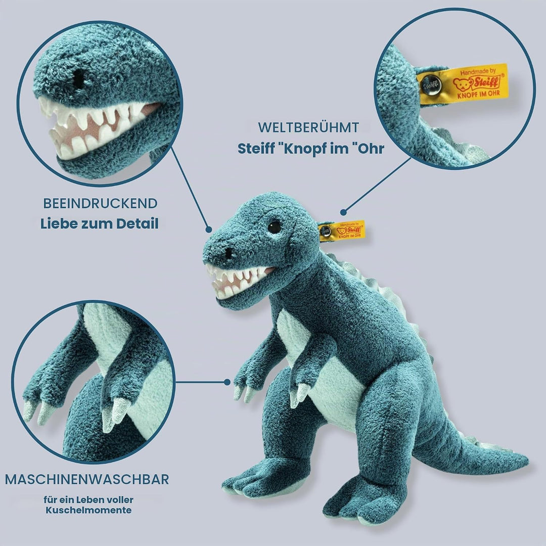 Steiff 067129 Thaisen T-Rex Dino - 35 cm - Kuscheltier - Tuerkis