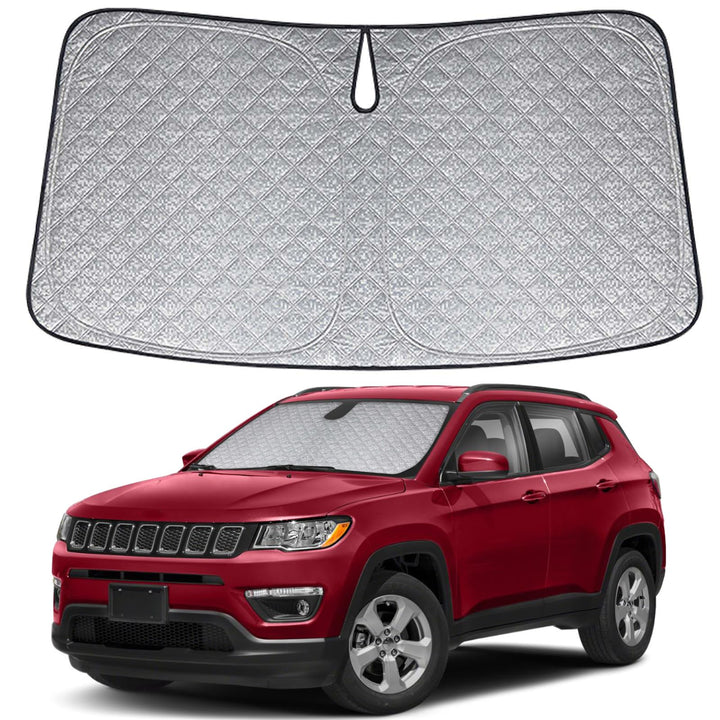 Auto Sonnenschutz Kompatibel mit Jeep Compass >2017 - Sonnenschutz Abdeckungen Frontscheibe Sonnensc