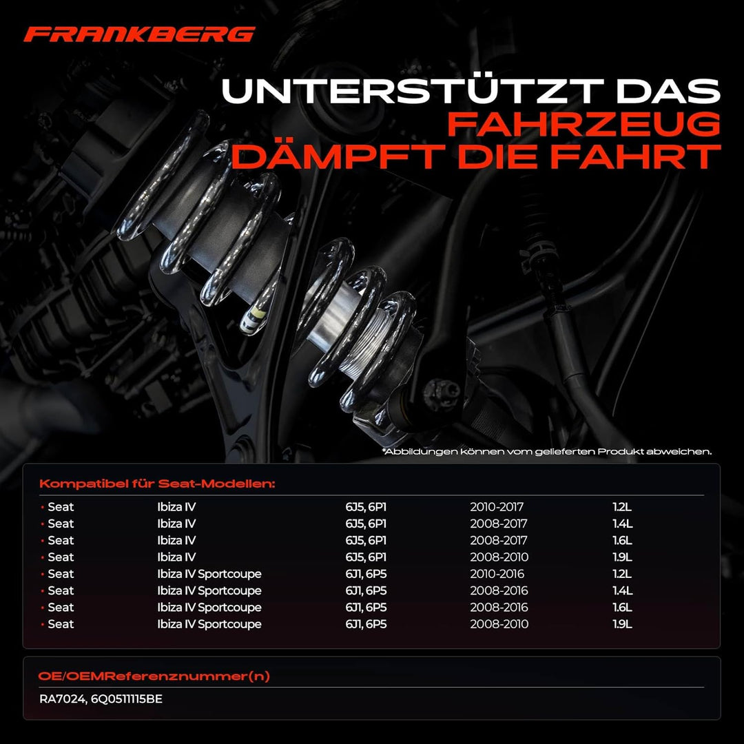 2x Federn Fahrwerksfeder Hinten Kompatibel mit Ibiza IV Schrägheck 1.2L-1.9L 2008-2017 Ibiza IV Spor