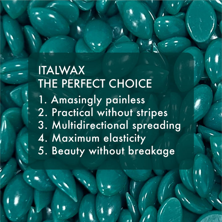 Italwax Azulene – 1Kg - Waxing Perlen für Haarentfernung - Natürliche Formulierung für alle Hauttype