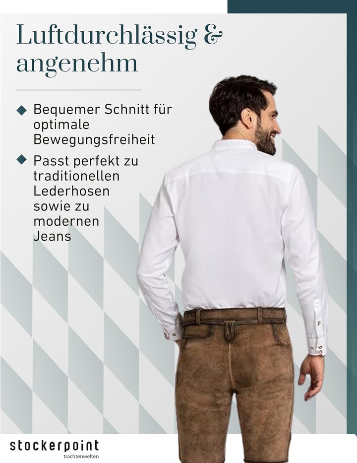 Stockerpoint Herren Trachtenhemd Raffa I Grösse S-4XL I Traditionelles & modernes Design I Atmungsak