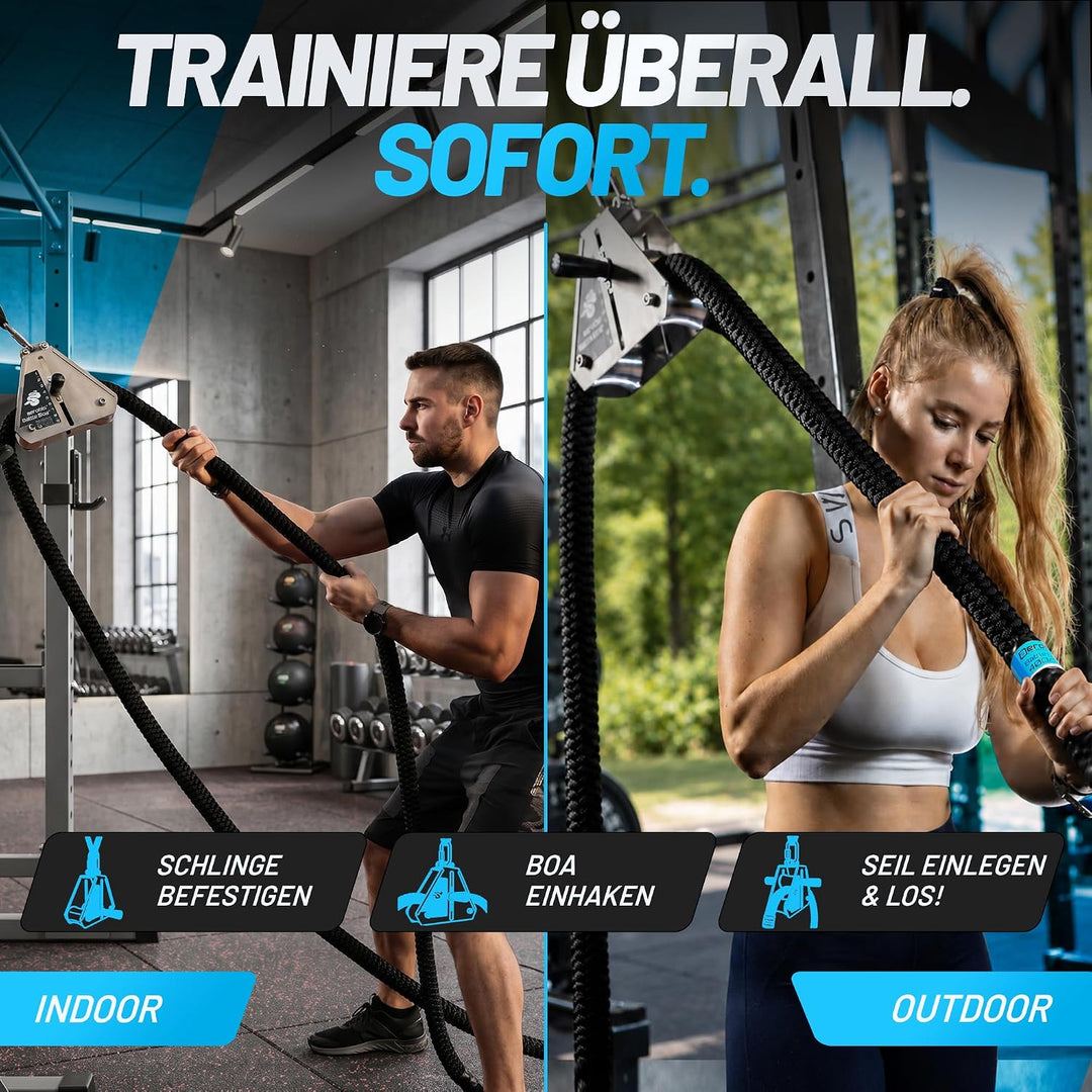 aerobis® Battle Boa - Battle Rope Seiltrainer - Battle Ropes bis 60 mm als Trainingsgerät für Kraft