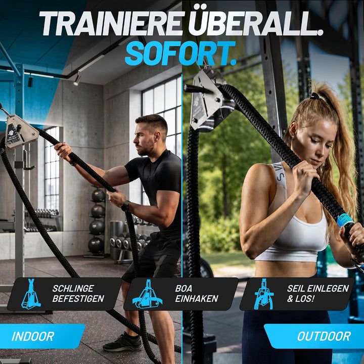 aerobis® Battle Boa - Battle Rope Seiltrainer - Battle Ropes bis 60 mm als Trainingsgerät für Kraft