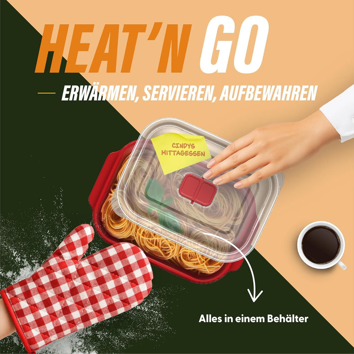 Lunchbox 2000 ml – Mikrowellenbehälter 5er Set für grosse Portionen, BPA-frei, auslaufsicher & stape