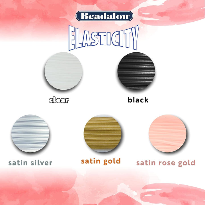 Beadalon Elastizität Elastisches Band, Gummi, Transparent, 1 mm/100 m, 100 1.0 mm/100 m Transparent,
