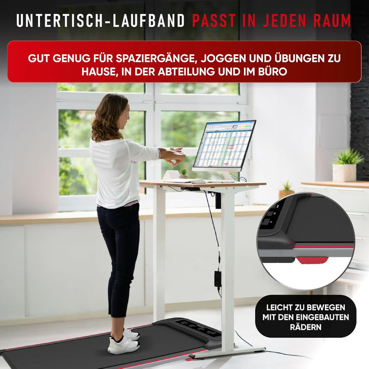 Elektrisches Laufband für Zuhause, Büro, Joggen, Laufen, ultraflach, schmal, Fitness, Workout, Walde