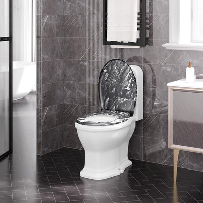 WOLTU Toilettendeckel, WC Sitz mit Absenkautomatik, Klodeckel Klobrille mit Quick-Release-Funktion,