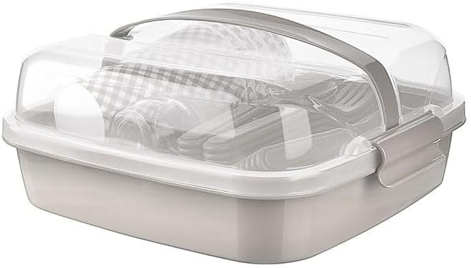 Picknick Set 6 Personen | BPA Freies Gesundes Plastik | Plastikbesteck Gabel, Messer, Löffel, Teller