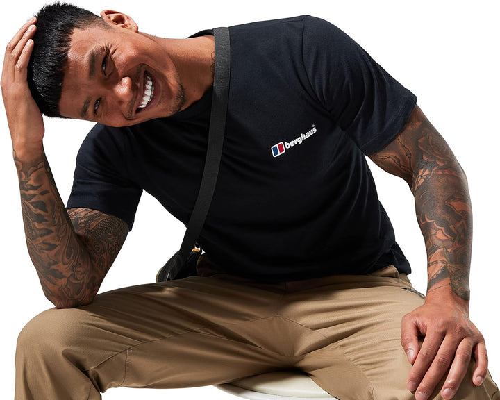 Organic T-Shirt mit klassischem Logo auf Vorder- und Rückseite M Schwarz, M Schwarz