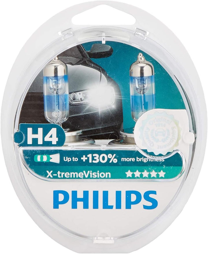 Philips X-tremeVision +100% H4 Scheinwerferlampe 12342XVS2, 2er-Set