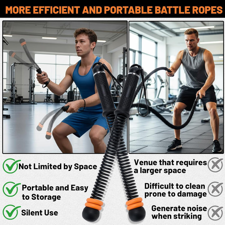 Weighted Battle Rope Without Rope 2 Pack Quiet Adjustable Ropeless Battle Ropes for full Body Traini