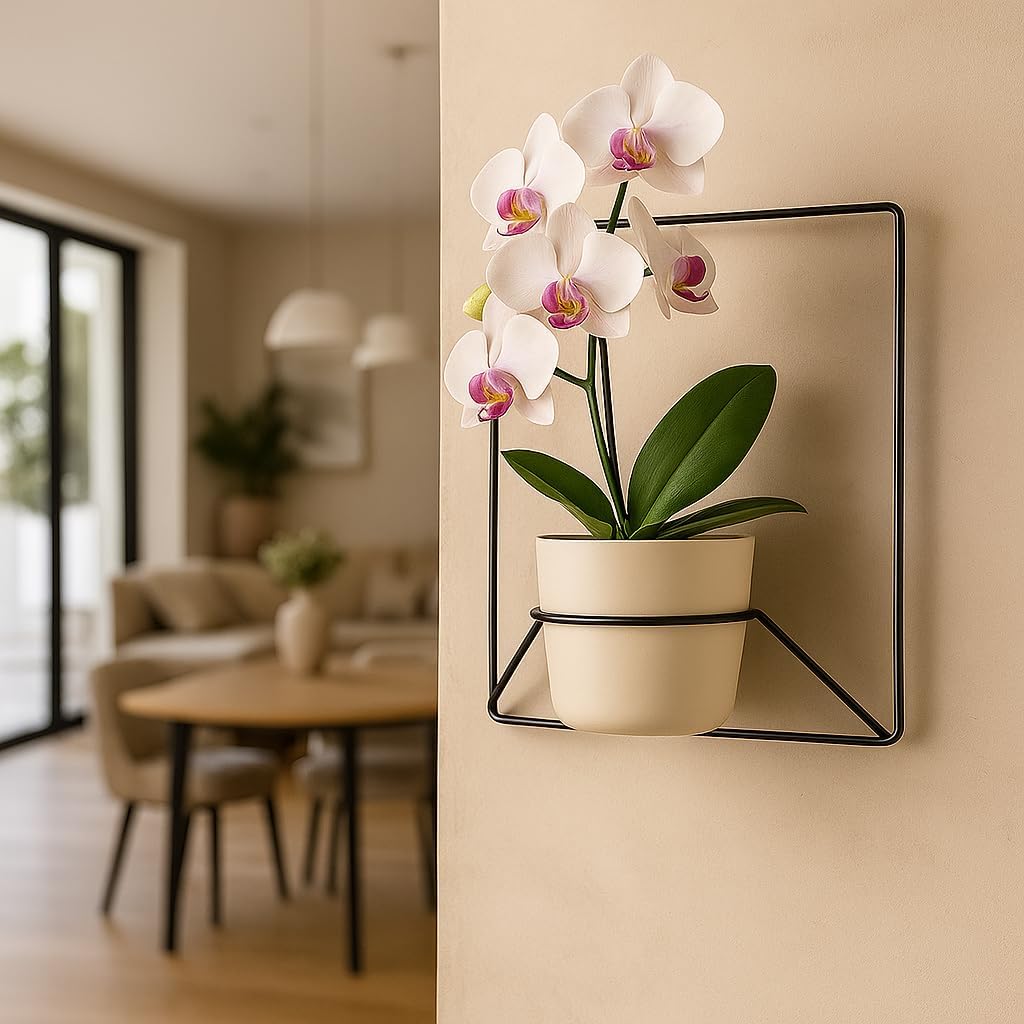 FRAMADO - Pflanzregal Wand - Blumenhalter Hängend - aus Metall, Moderne Wand Deko für Wohnzimmer, Ju