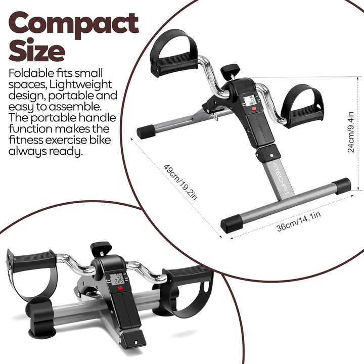 Techfit Pedal-Ausbilder, Mini-Heimtrainer für Heim und Büro, leichte Trainingsmaschine für Arme und