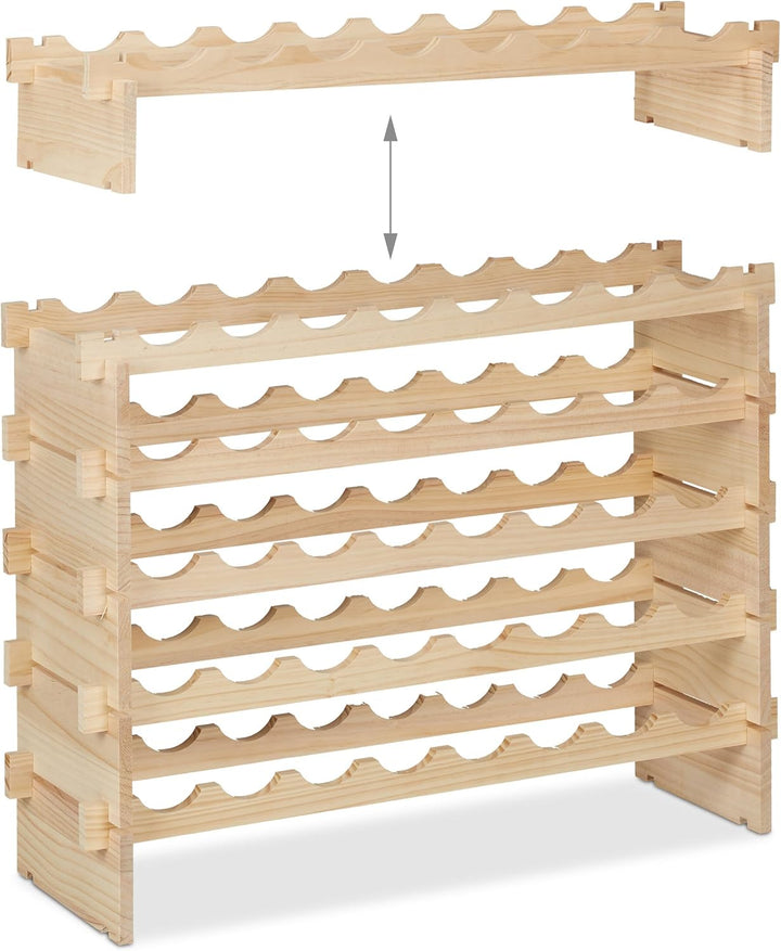 Relaxdays Weinregal, für 48 Weinflaschen, stapelbares Flaschenregal, HxBxT 73 x 82 x 25 cm, erweiter