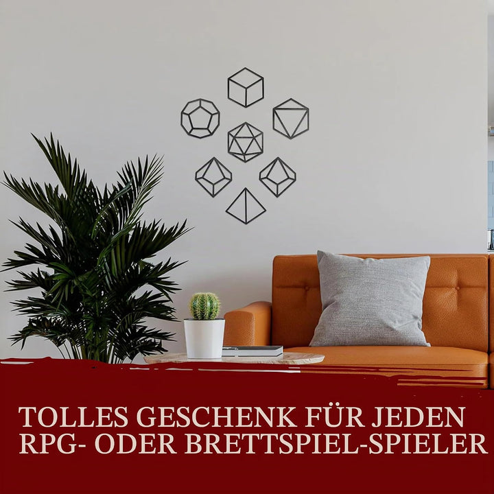 DND Zubehör - 7 Teile Wandobjekt aus Holz - Dungeons & Dragons Deutsch Artwork/Grafik Wandschmuck/D&