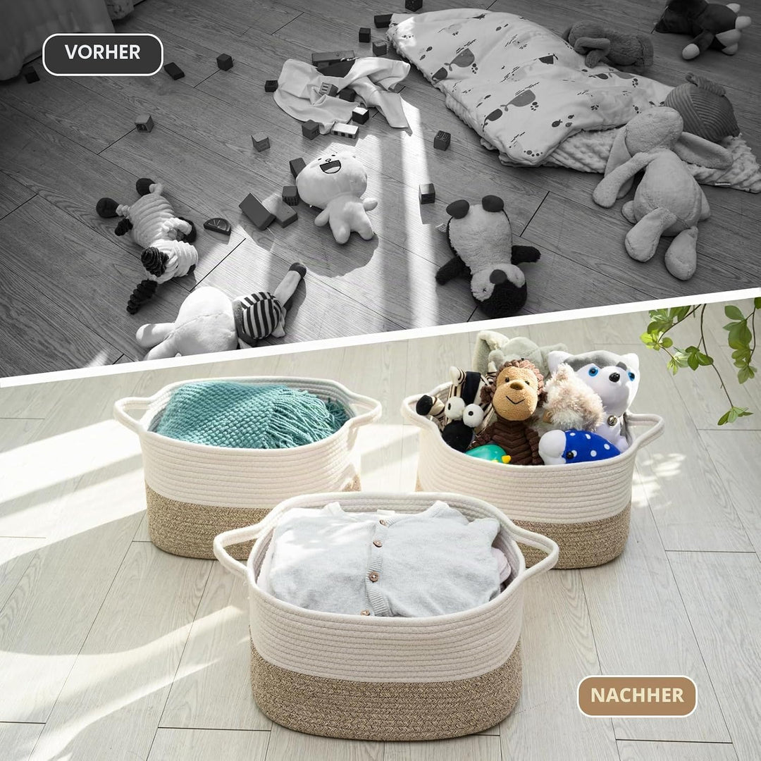 Baumwollseil gewebter Aufbewahrungskorb, verwendet für Baby Hamper Spielzeug Organizer, Geschenkkörb