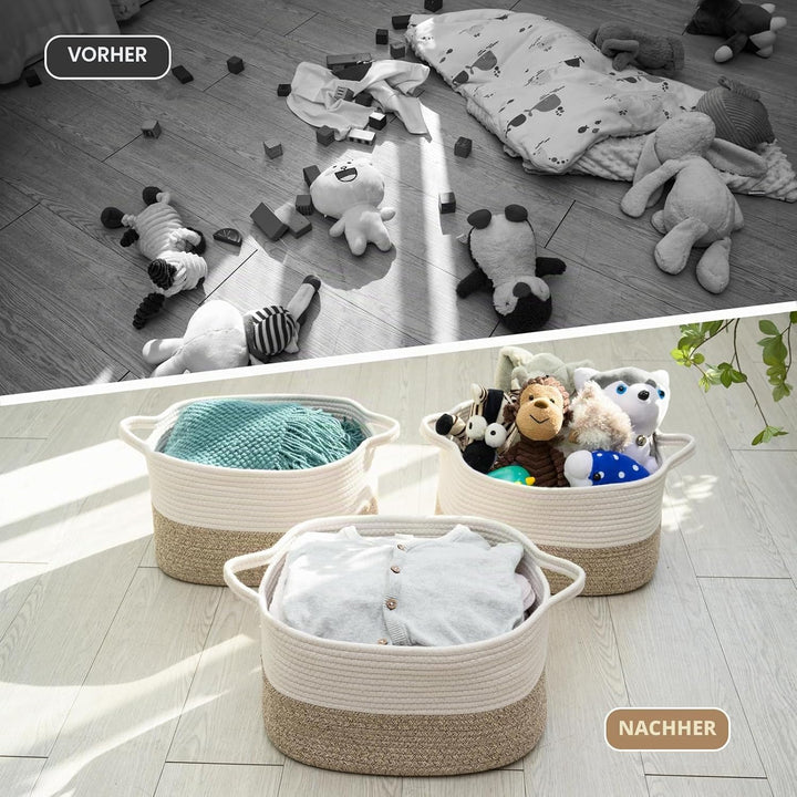 Baumwollseil gewebter Aufbewahrungskorb, verwendet für Baby Hamper Spielzeug Organizer, Geschenkkörb