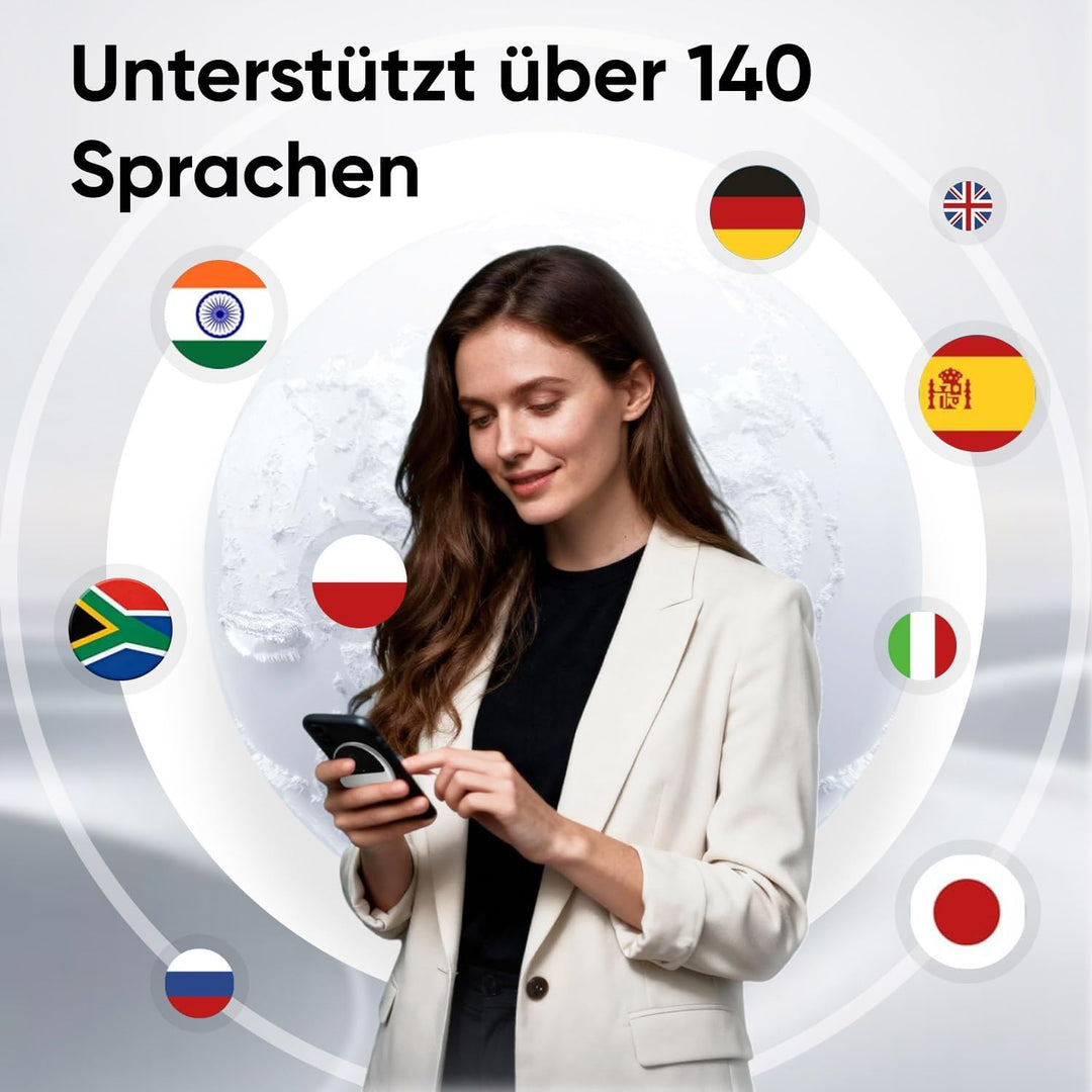 Sprachübersetzer Gerät, Echtzeit-Übersetzung Sprache, Sprachübersetzer 140+ Sprachen, Offline Überse