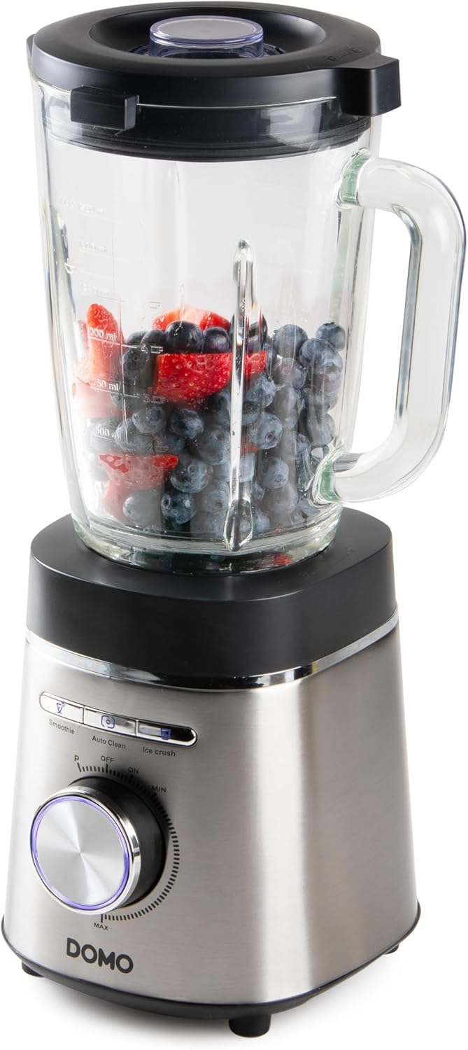 DOMO DO740BL Blender Smoothie Maker - 1,75L - 3 Modi (Smoothie, Autoclean, Crush) - Variable Geschwi