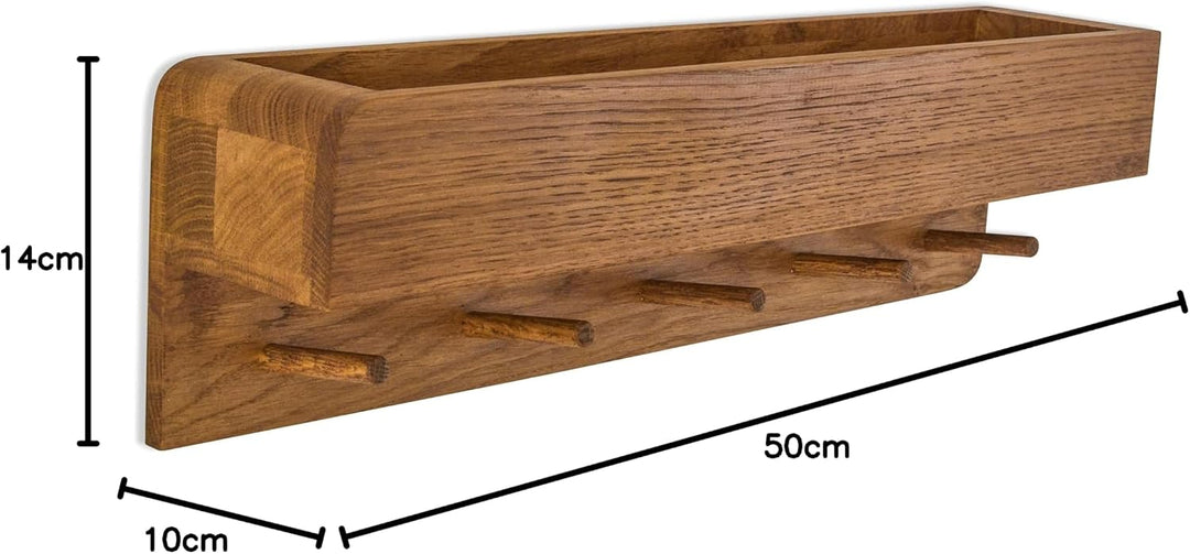 Garderobe Porter Regal Wand Flurgarderobe Eiche (50 cm Länge, Räuchereiche) 50 cm Länge Räuchereiche