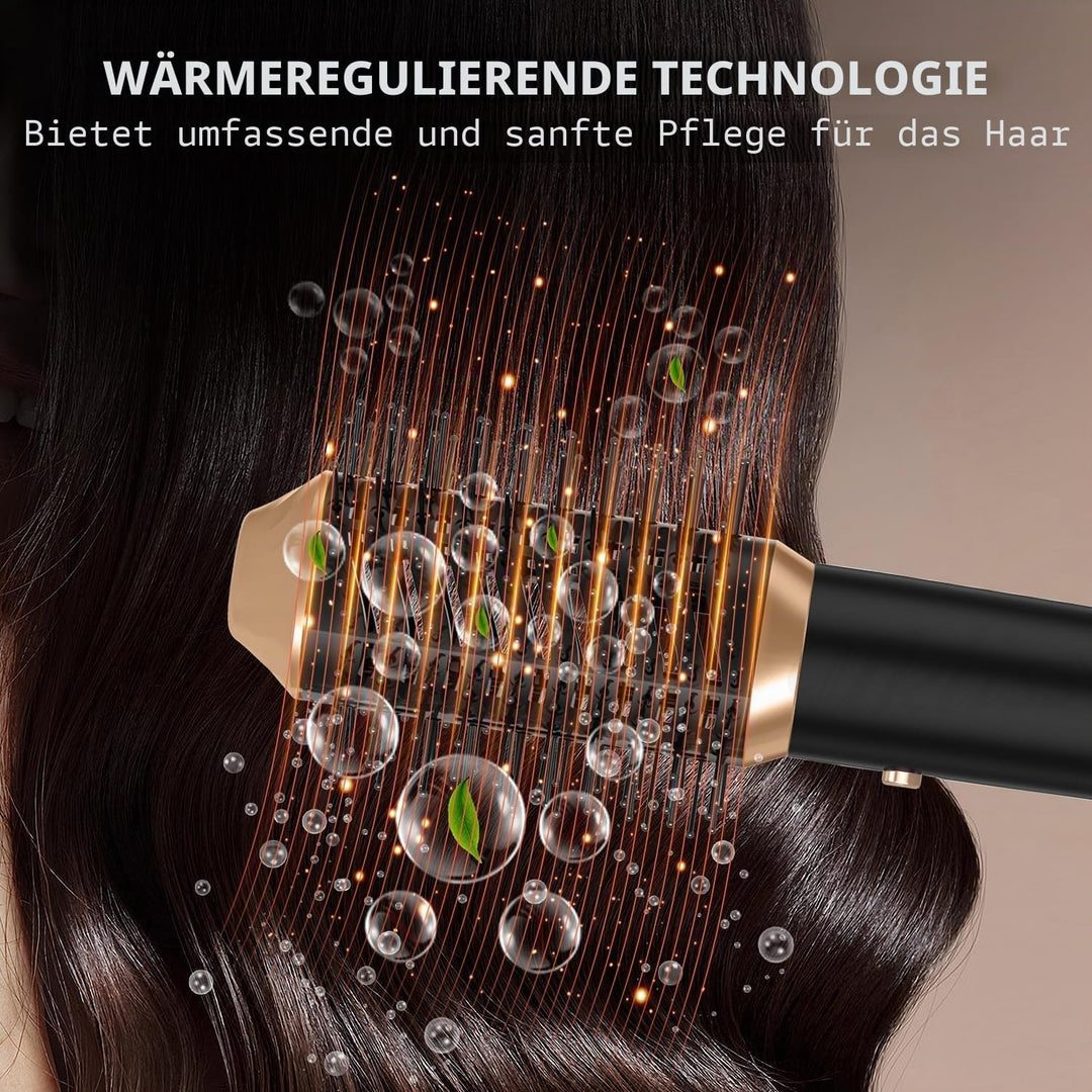 Air Styler Brush 6 in 1 Föhn mit Diffusor Luft-Lockenstab Haarstyler Airstyler Heizbürste Haartrockn