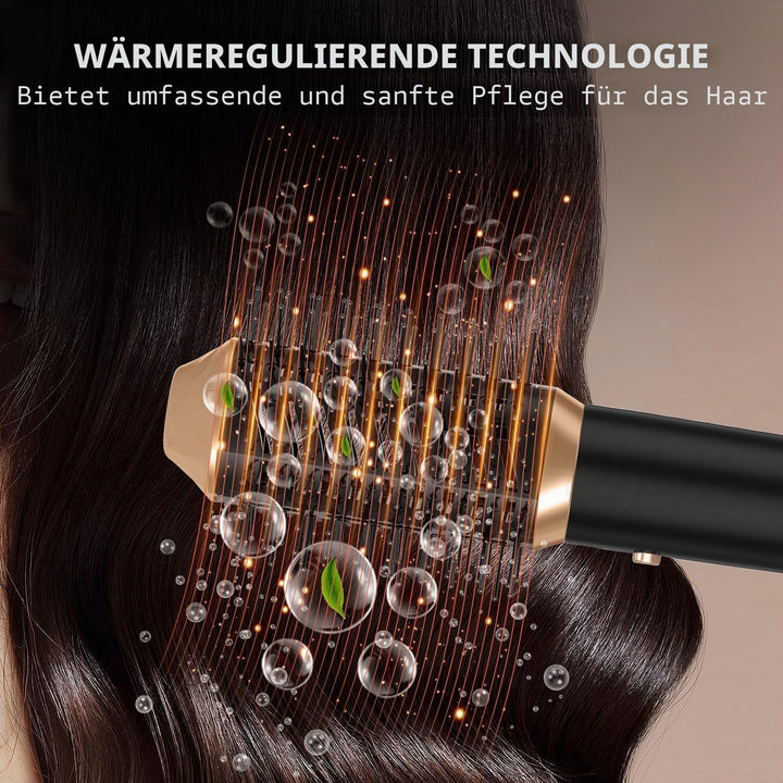 Air Styler Brush 6 in 1 Föhn mit Diffusor Luft-Lockenstab Haarstyler Airstyler Heizbürste Haartrockn