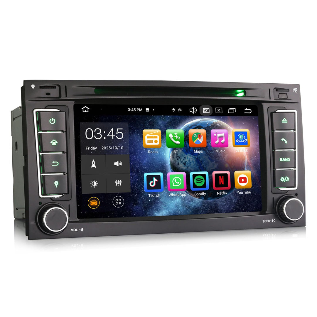 Erisin 7 Zoll 8-Kern 4GB+64GB Android 14 Autoradio GPS Navigation Für VW T5 Transporter Multivan Tou