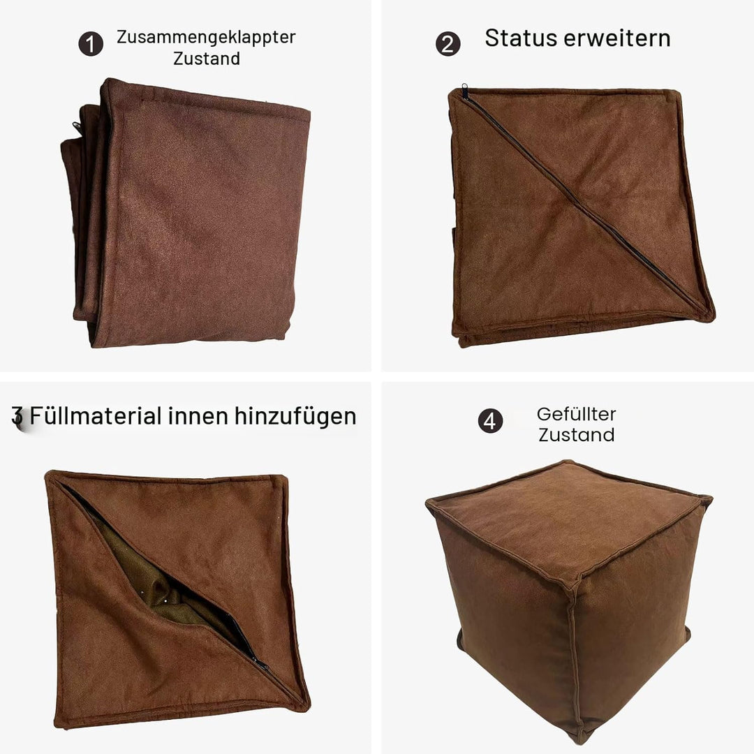Louis Donné Rechteck Polsterhocker Quadratisches Sitzpouf Fusshocker Holster Ungefüllt Stoff Sitzpuf