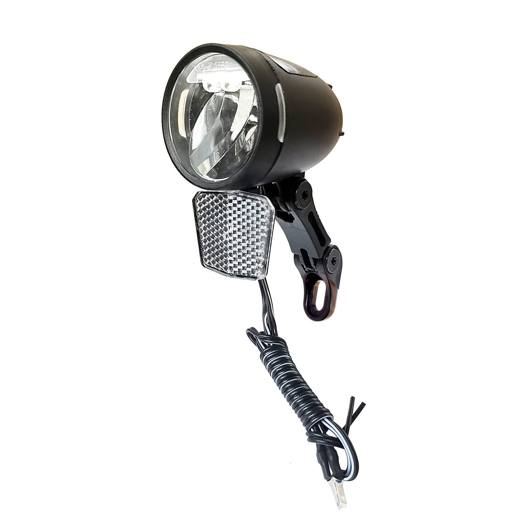 LED-Vorderlicht 80 Lux mit Standlicht, Taglicht und Helligkeitssensor für Nabendynamo Schwarz