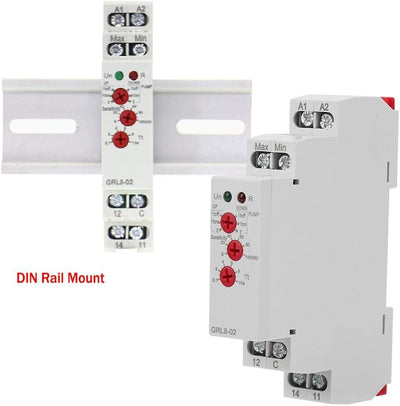 Niveaurelais, GRL8-02 AC/DC 24V-240V 10A Niveaurelais zur Überwachung des Flüssigkeitsstands in Beck