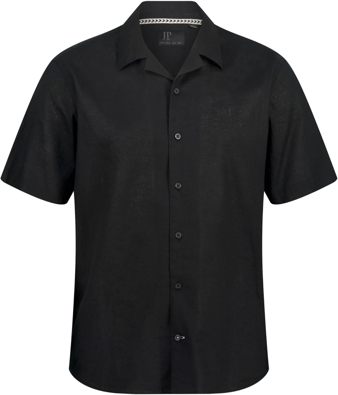 JP 1880 Herren grosse Grössen Übergrössen Menswear L-8XL Hemd, Halbarm, Leinenmix, Kubakragen, Moder