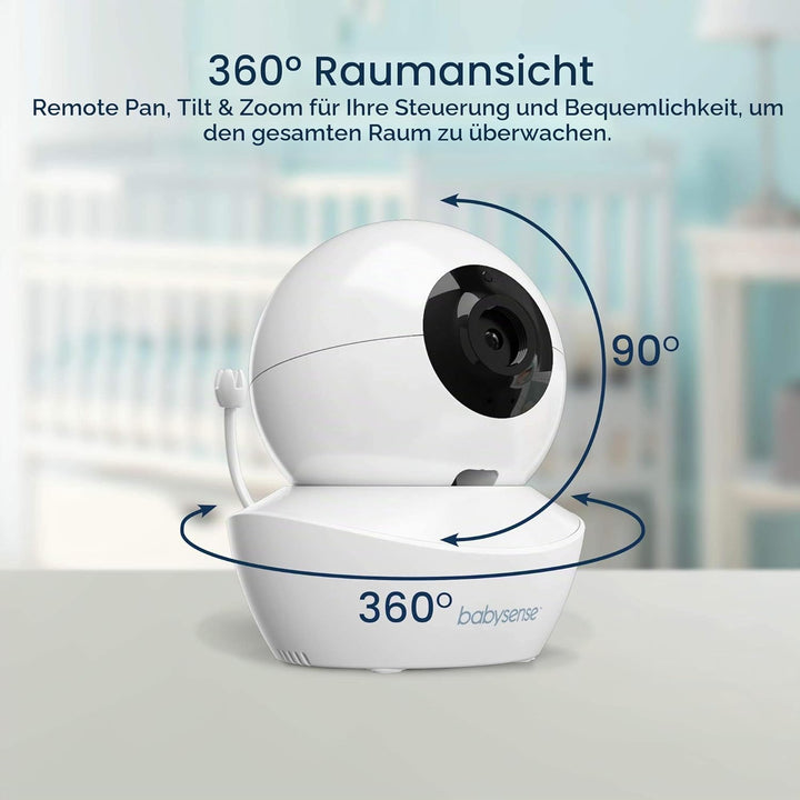 Add on Camera for Babysense Video Baby Monitor HD S2, Remote Pan Tilt Zoom, Two-Way Talk-Back Audio,