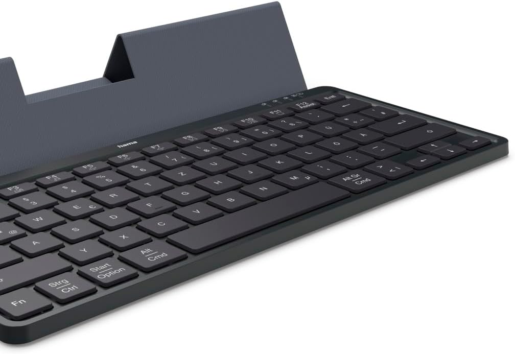 Hama Multi-Device-Tastatur Travel 600", Hülle, Bluetooth®, klein, kabellose Tastatur QWERTZ DE, schw