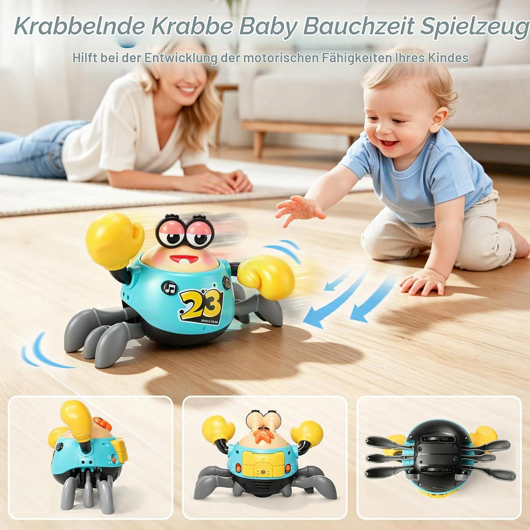 KETIEE Krabbe Baby Spielzeug 6-12 Monate, Interaktives Krabbelspielzeug, Automatisch Hindernissen Au
