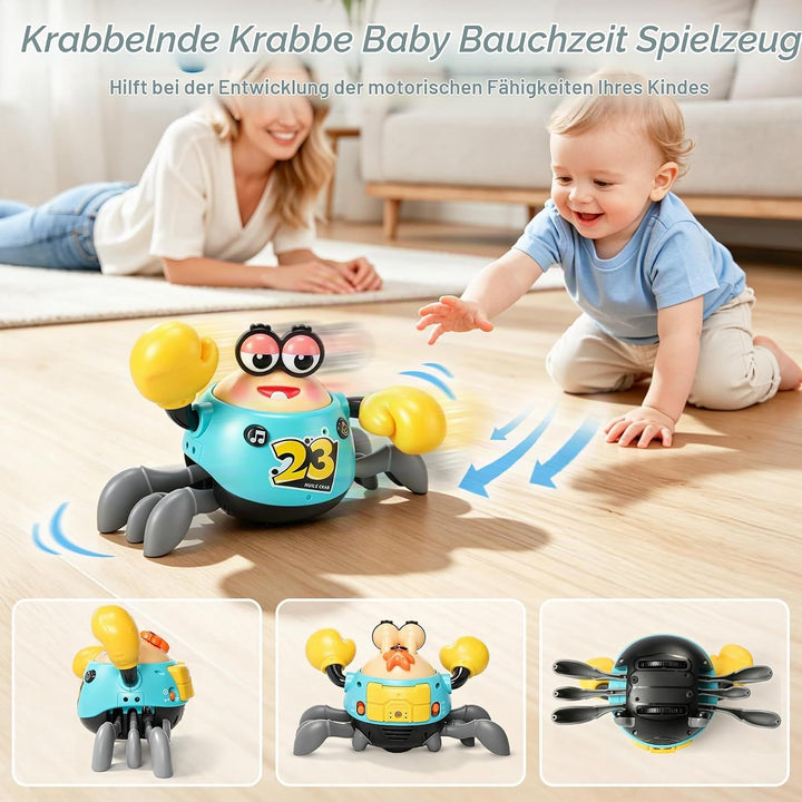 KETIEE Krabbe Baby Spielzeug 6-12 Monate, Interaktives Krabbelspielzeug, Automatisch Hindernissen Au