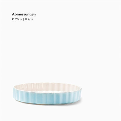 KIVY Quicheform Keramik 28cm - Antihaftbeschichtete Tarteform 28 cm rund - Tarteform Keramik 28 cm -