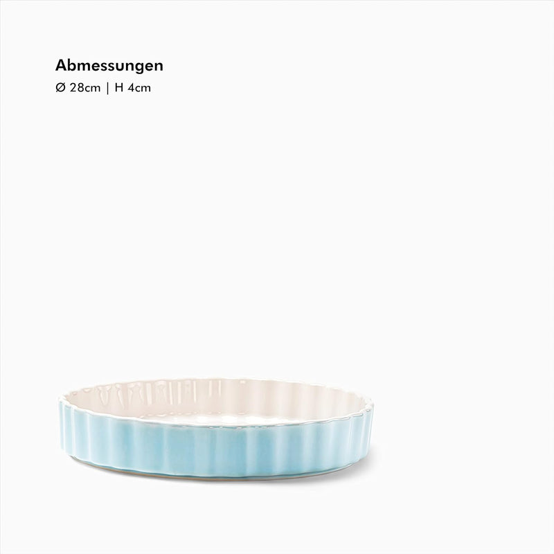 KIVY Quicheform Keramik 28cm - Antihaftbeschichtete Tarteform 28 cm rund - Tarteform Keramik 28 cm -