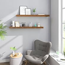 WOLTU 2X Wandregal Wandboard Bücherregal Regale für Deko Wandablagen aus MDF Holz, 2er Set Hängerega