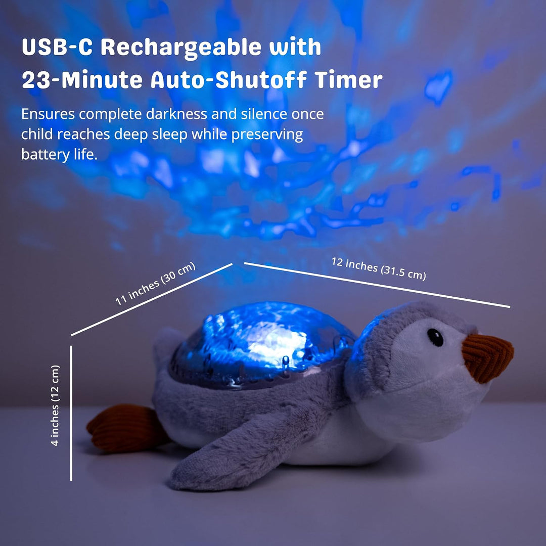 Cloud b Tranquil Penguin - Eco Baby Night Light & Sound Machine, Ocean Wave Projector, Cry Sensor, W
